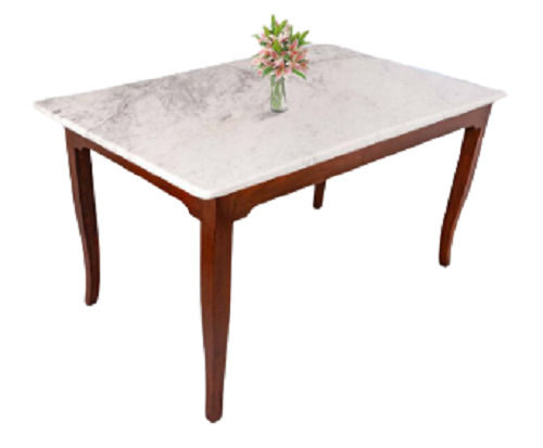 4.5 Foot Rectangle Machine Cutting Marble Dining Table