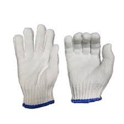 Full Finger Plain Cotton Hand Gloves For Industrial Purpose