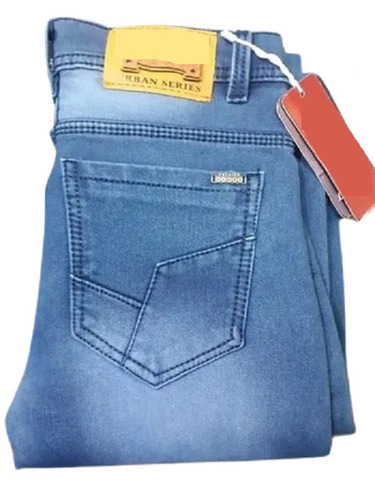 Customized Plain Dyed Pattern Relaxed Fit Style Customized Washed Denim Jeans