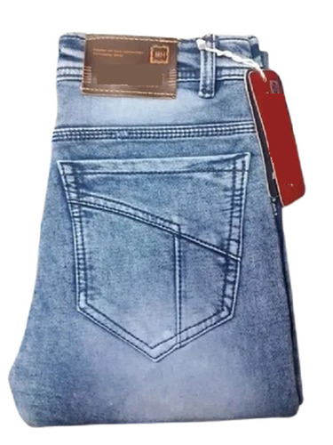 Soft Comfortable Plain Pattern Straight Relaxed Fit Style Cotton Fancy Jeans