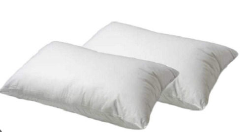 White 1.5 Kg Set Of 2 Pieces 25X18 Inches Rectangular Plain Cotton Pillow