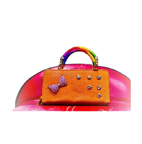 J Crew Bag Womens Leather Clutch Purse Top Handle Medium Chain Strap Orange  | eBay