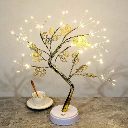 Warm White X4Cart Led Tabletop Bonsai Leaf Tree Lamp With Touch Sensor Switch Diy Artificial Tree Lamp For Festival Holiday Decoration Battery/Usb Operated (Leaf Node Lamp)