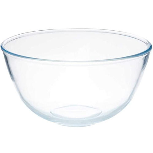 Polished 16.9X8.8 Centimeters Round Transparents Glass Mixing Bowl