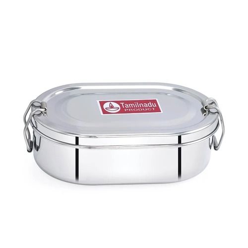 Silver 500 Ml 200 Grams 2 Mm Thick Stainless Steel Rust-Proof Lunch Box 