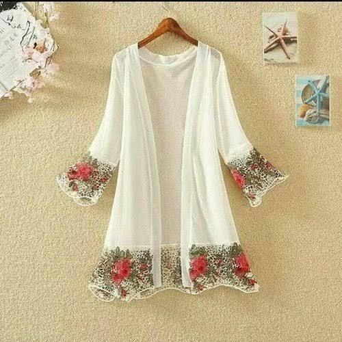 White Casual Wear Modern Design Ladies Shrug With Long Sleeves