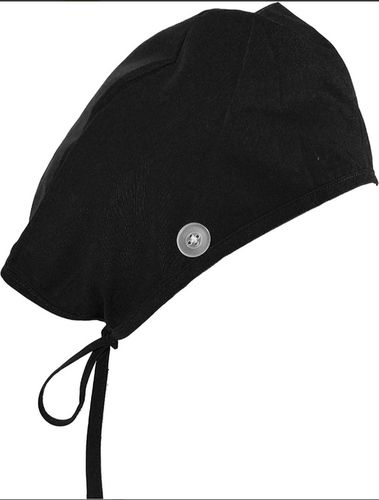 Black Cotton Surgical Cap For Hospital Use