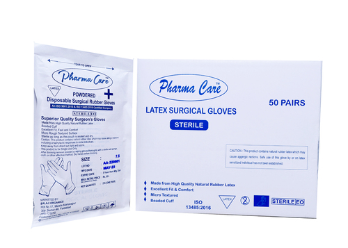 Disposable Powdered Sterile Latex Surgical Gloves, 50 Pair Pack
