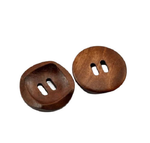 Flat Back Style Two Hole Round Matte Wooden Button