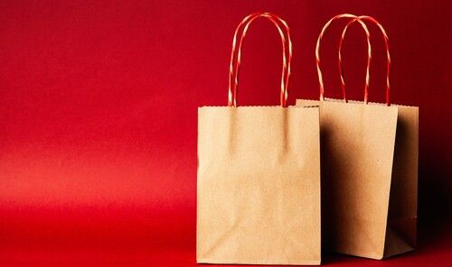 Eco-Friendly Plain Brown Paper Shopping Bag With Flexible Handle