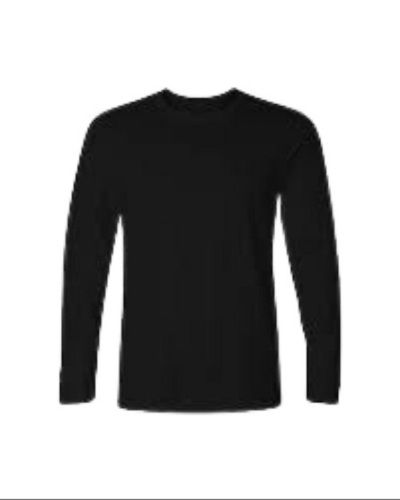 Mens Striped Full Sleeve Round Neck Plain Black T Shirt