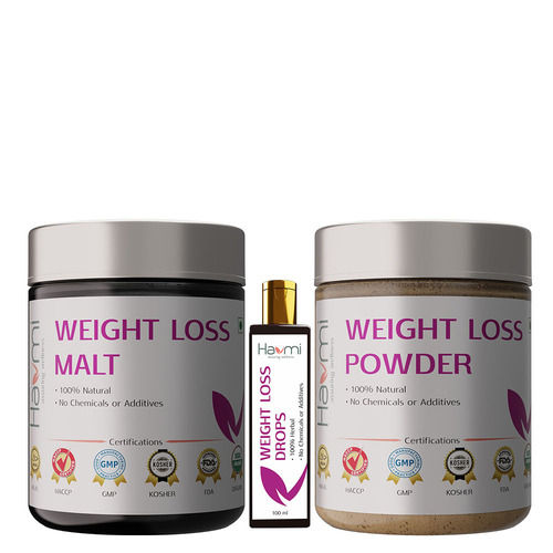 100% Herbal Weight Loss Kit (Malt, Powder And Drops)