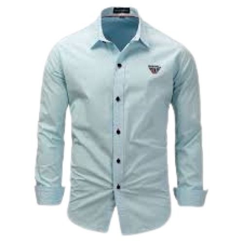 Mens Casual Wear Full Sleeve Plain Light Blue Cotton Shirts  Age Group: 18 Above