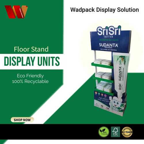 Promotional Eco-Friendly 100% Recyclable Floor Stand Display Unit For Commercial Shops