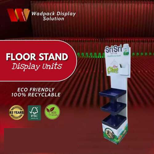 100% Eco-Friendly Recyclable Advertisement Floor Stand Display Unit For Shops