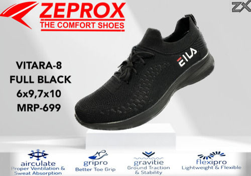 Mens Full Black Casual Wear Eva Sole Sports Shoes (Vitara-8)