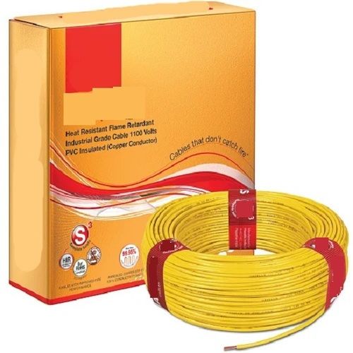 Yellow 240 V 700 Amps Shockproof Heat Resistance Pvc Insulator Copper Conductor Electrical Wire 