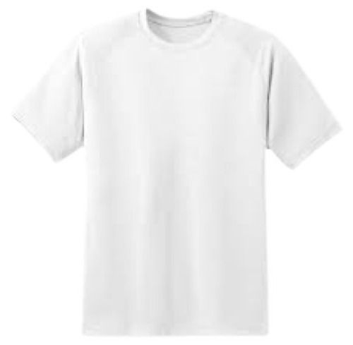 Mens Round Neck Short Sleeve White T-shirt