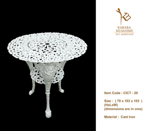 White Attractive Cast Iron Table