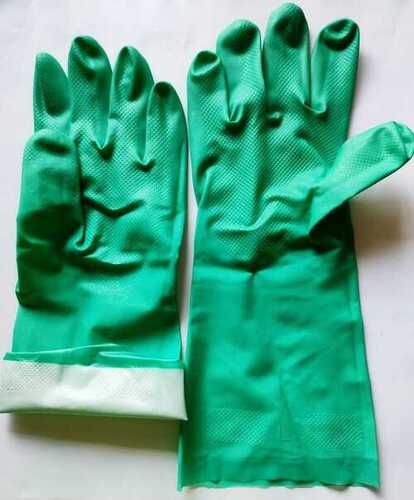 Green Bregpro Industrial Nitrile Flock-Lined Safety Gloves (Green)