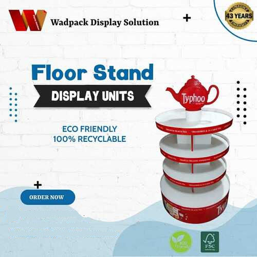 Eco-Friendly Recyclable Tailor-Made Advertising Floor Stand Display Unit 