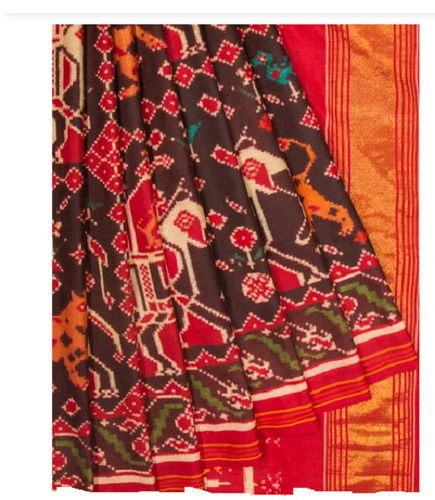 Multi Coloured Daily Wear Printed Cotton Saree With Matching Blouse Piece