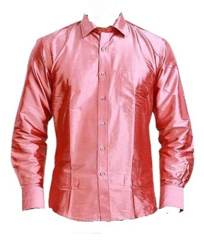 Mens Casual Wear Light Pink Silk Shirts Chest Size: 42 Inch