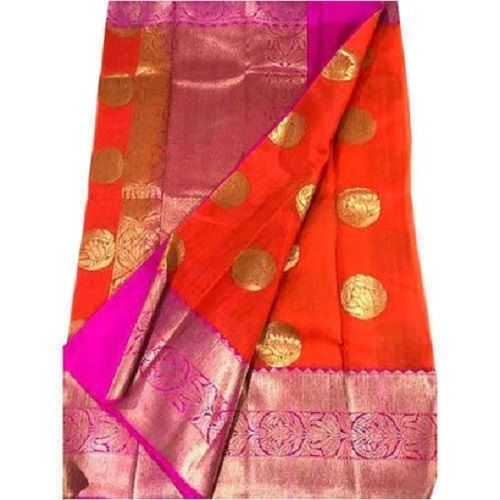 Embroidered Silk Saree With Unstitched Blouse Piece