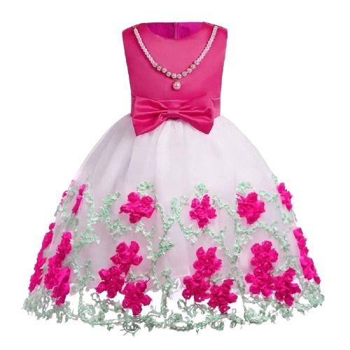 Multi Color Comfortable Soft Silk Material Sleeveless Modern Frocks For Kids Bust Size: 24  Centimeter (Cm)