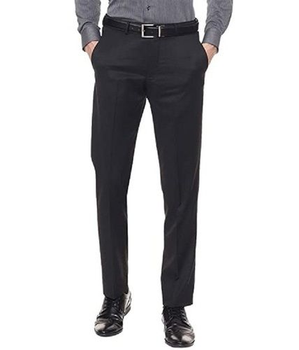 Black Plain Spandex Formal Wear Pant For Mens 