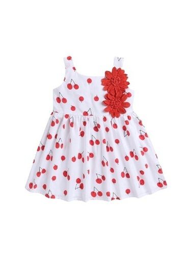 Sleeveless Printed Daily Wear Cotton Frock For Baby Bust Size: 10 Inch (In)