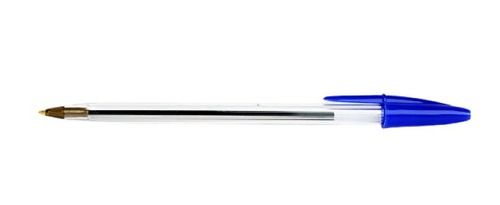 Eco Friendly Blue Long Shape Plastic Ball Pen (25 Piece In Box)