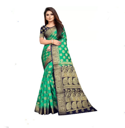 Festive Wear Banarasi Saree With Unstitched Blouse Piece