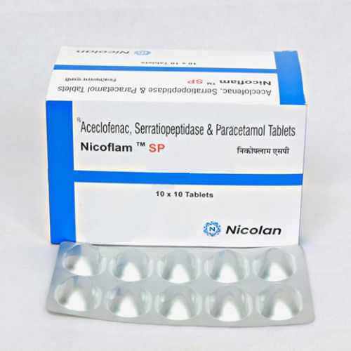 Nicoflam SP Aceclofenac, Serratiopeptidase And Paracetamol Tablet