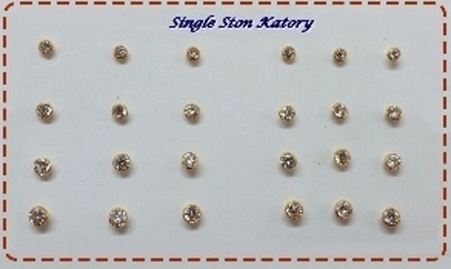 8 Size Fancy Single Stone Katory Nose Pin