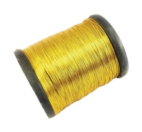 Eco-Friendly High Tenacity 100 Percent Luster Round Shape Plain Gold Zari Thread