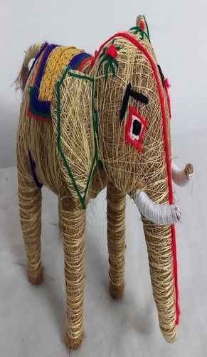 Golden Brown Majestic Coir Elephant For Home Decor