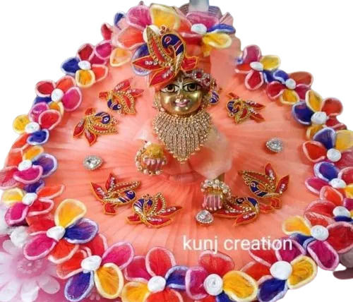 Red Colorful Cotton Laddu Gopal Dress (God Dress)