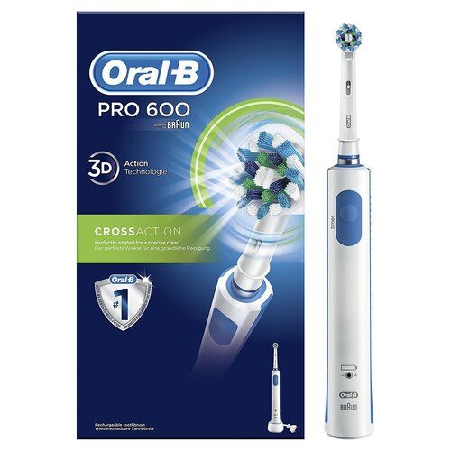  Oral B Pro 600 क्रॉस एक्शन इलेक्ट्रिक रिचार्जेबल टूथब्रश 