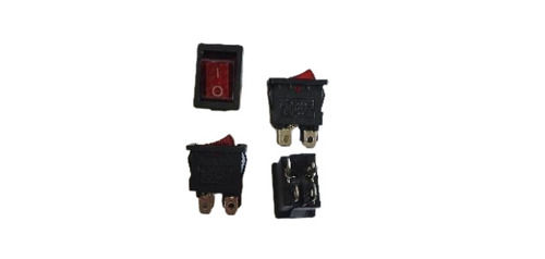 Red Ruggedly Constructed Mini Rocker Switch