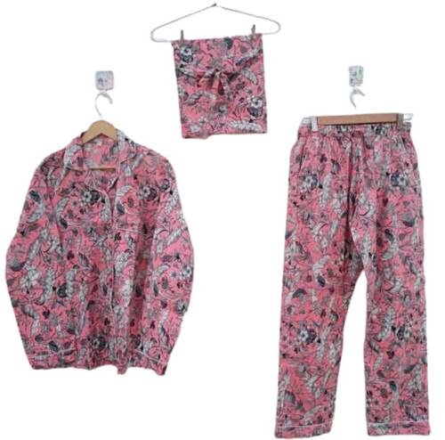 Multiple 100% Pure Cotton Printed Night Suit Set