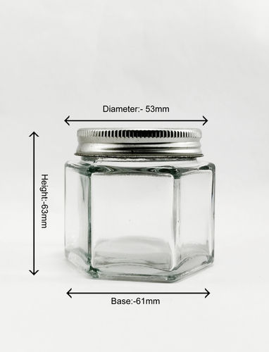 Compact Size 125ml Hexagonal Glass Jar