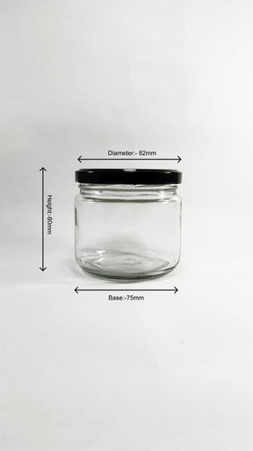 Color And Transparent 350Ml Salsa Round Glass Jar