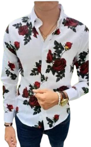 Multi Color Full Sleeves Satin Fabric Mens Digital Printed Shirts