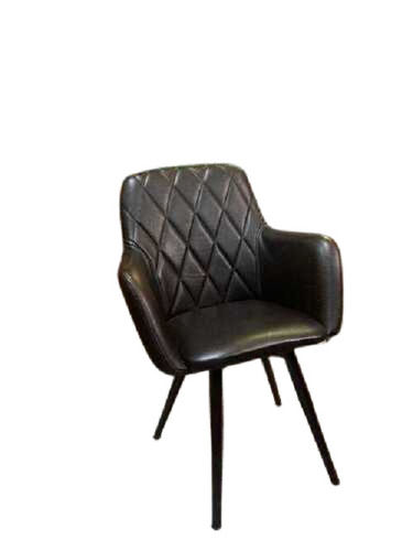 High Back Elegant Black Leather Dining Chair