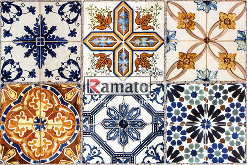  0-5 Mm Multicolor Glossy Square Ceramic Art Tiles