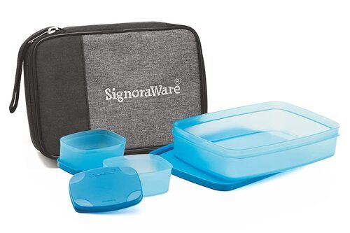 Leak Proof Blue Plastic Lunch Boxes For Packing Food