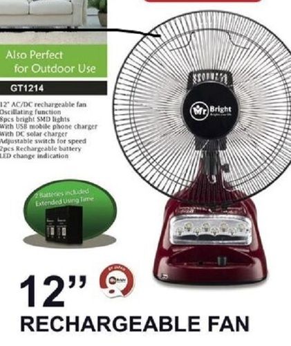 12 Watt Rechargeable Fan