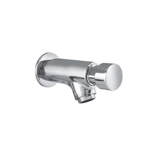 Brass Bib Cock With Auto Closing System - Color: Silver