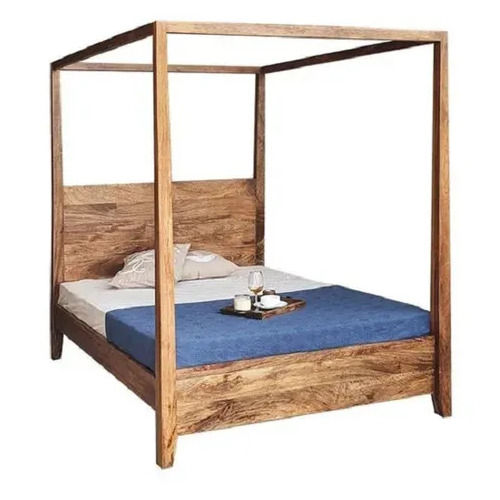 Wooden Poster Bed - Color: Brown